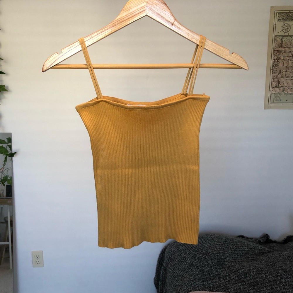 Yellow simple ribbed tank (mustard color)